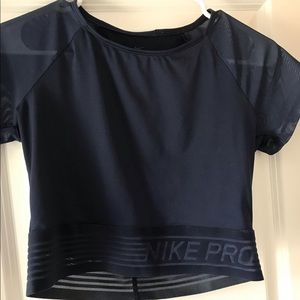 cropped Nike Pro workout top